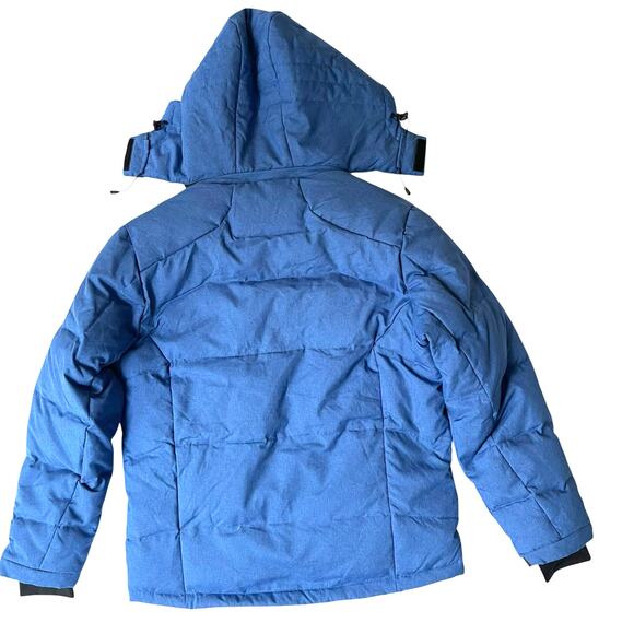 Down Fkow Blue Hooded Winter Ski Jacket 3XL (Fits Smaller) - Picture 9 of 13